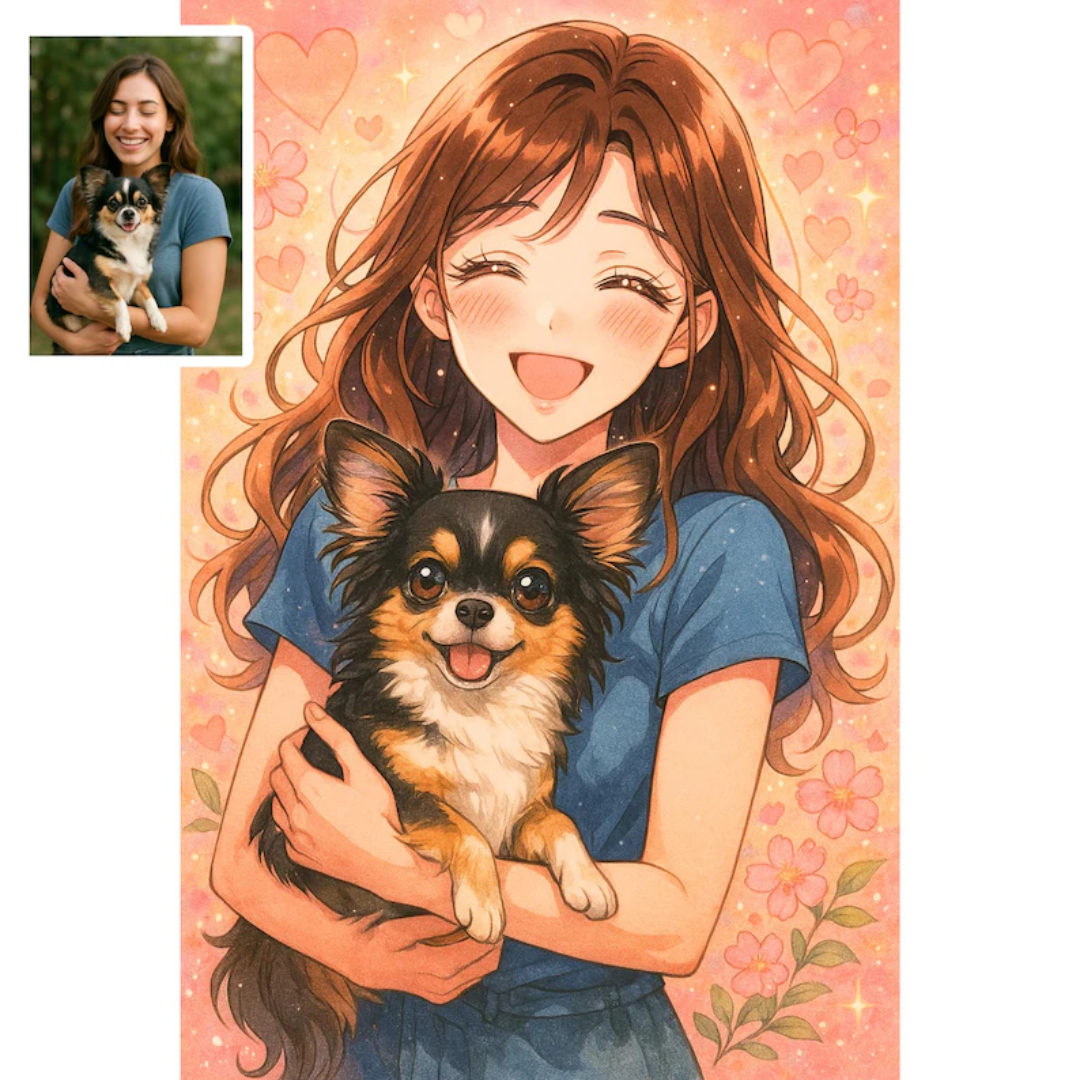 Custom Anime Portrait. Personalized Anime Cartoon. Best Gift Idea for Couple, Wife, Husband, Girlfriend or Boyfriend.