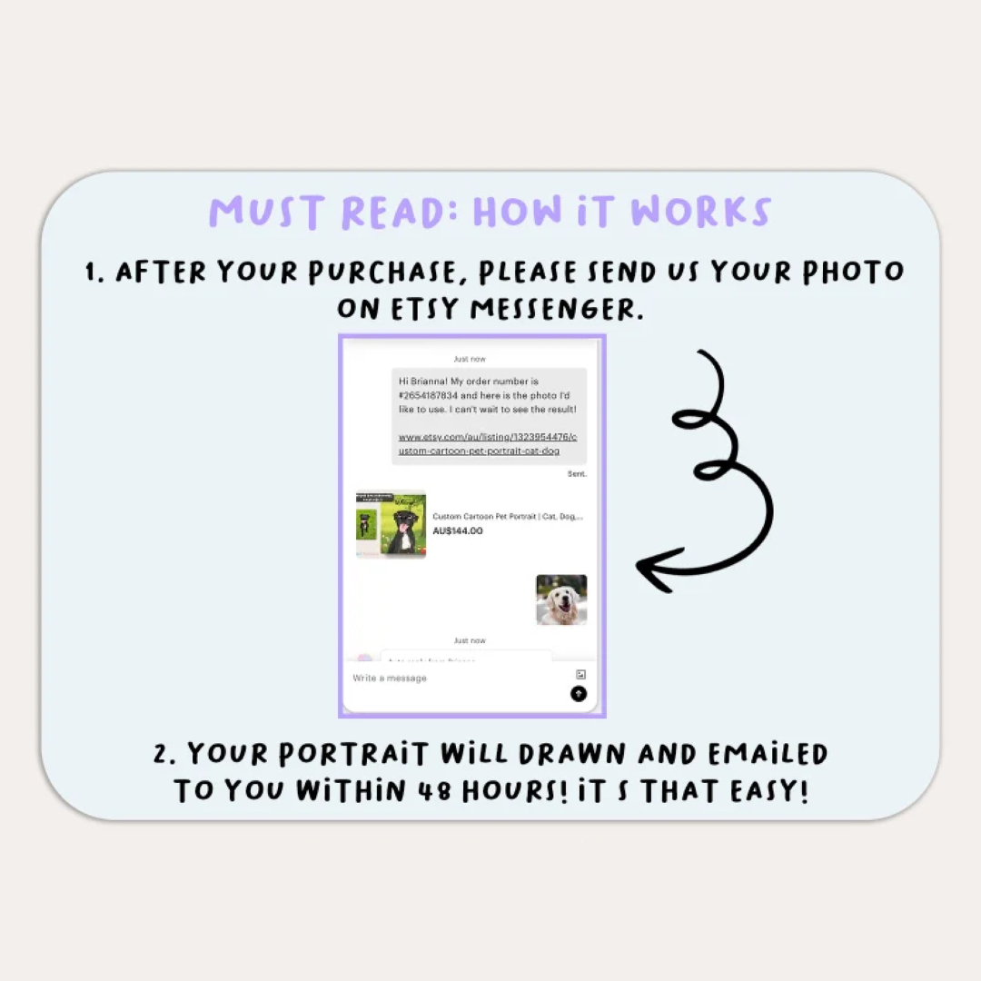 Custom Cartoon Pet Portrait | Cat, Dog, Horse, Rabbit Portrait From Photo | Cartoon Style | Custom Gift | Digital Prints | Illustration Art