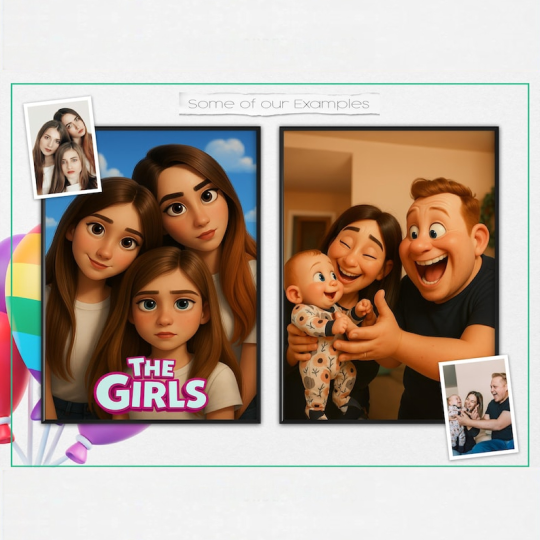 Custom Pixar style Portrait , Cartoon Portrait Print, Digital Pixar Portrait, Portrait Gift Idea, Personalized Pixar Art,Portrait from Photo