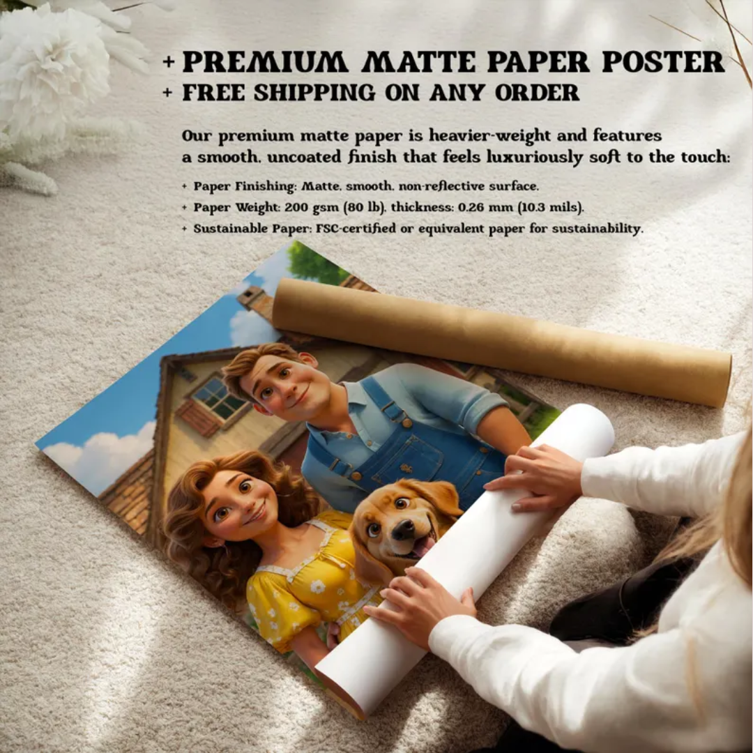 Pixar Style Portrait from Photo, Digital or Printed Custom Portrait, Become a Pixar Character, 3D portrait, Cartoon Photo Gift for Her Him