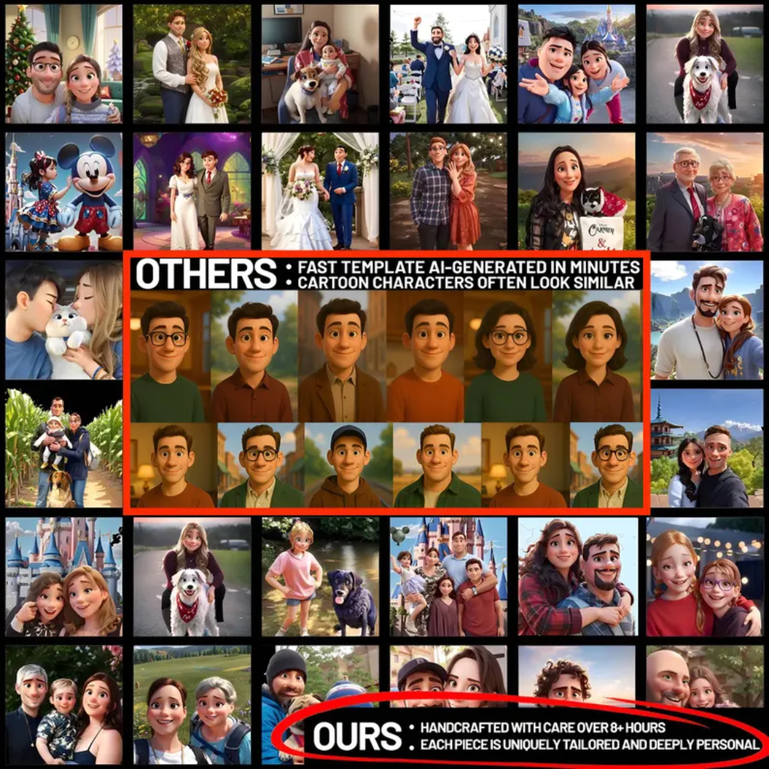 Pixar Style Portrait from Photo, Digital or Printed Custom Portrait, Become a Pixar Character, 3D portrait, Cartoon Photo Gift for Her Him