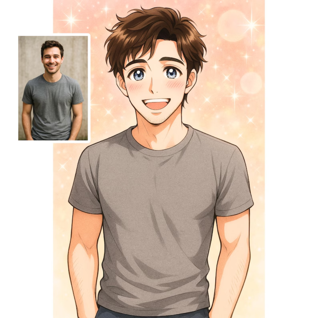 Custom Anime Portrait. Personalized Anime Cartoon. Best Gift Idea for Couple, Wife, Husband, Girlfriend or Boyfriend.